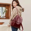 Sac à dos tendance en cuir véritable pour femme