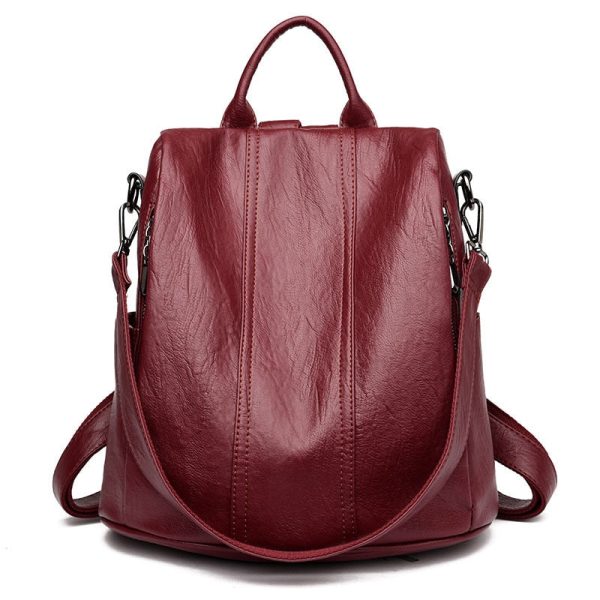 Sac à dos bordeaux simili cuir