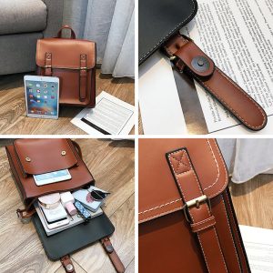 HTB1SFwBdlCw3KVjSZFlq6AJkFXaq.jpg Sac à dos cuir PU vintage marron