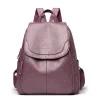 Sac à dos tendance en cuir véritable pour femme