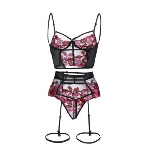 Haut-Corset-dentelle-noir-rouge.jpg Corset Dentelle <br> Haut Sexy