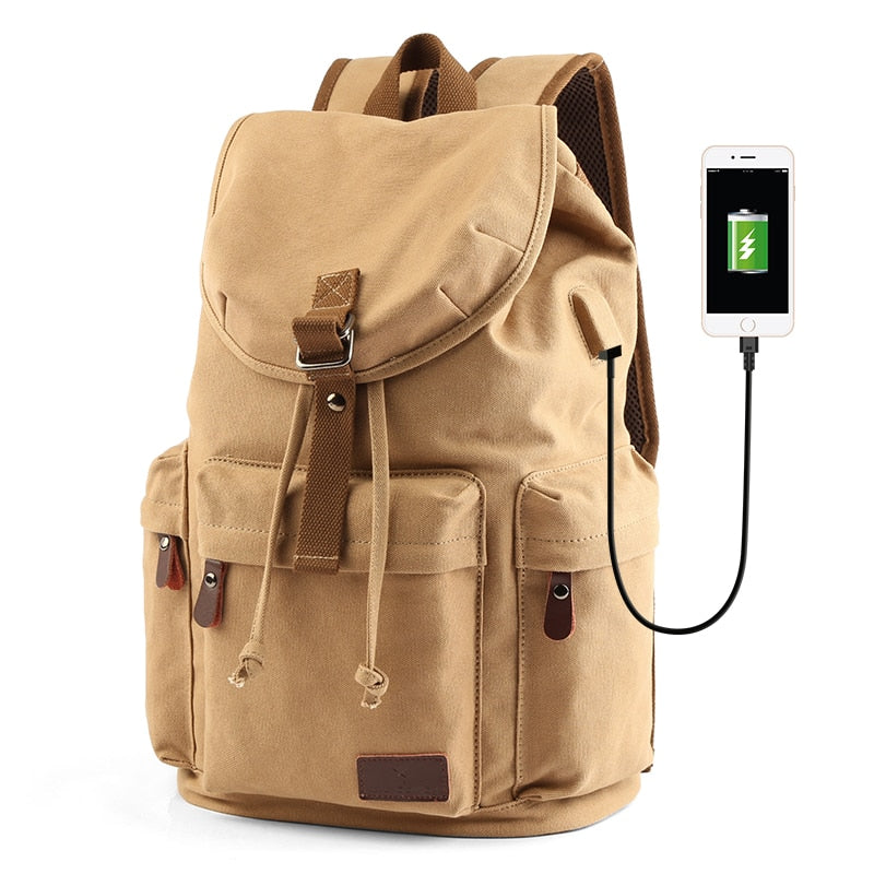 Sac à dos homme toile beige