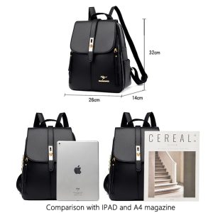Sac à dos simili cuir noir femme