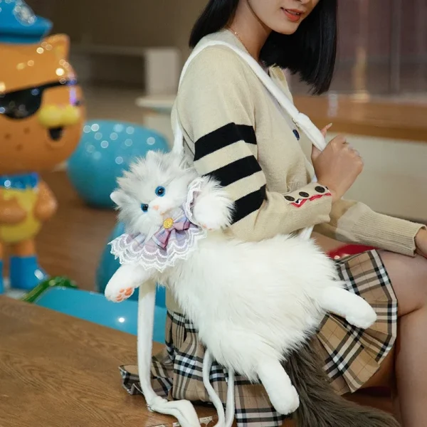 S15cefe71698e43b89cc0d281b48d8484O.webp Adorable sac à dos en peluche en forme de chat
