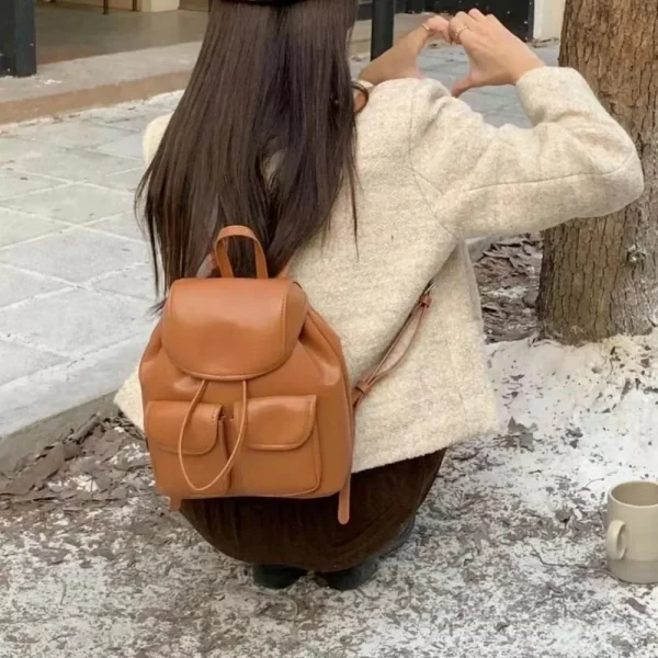 Sac à dos pour femme style coréen en similicuir