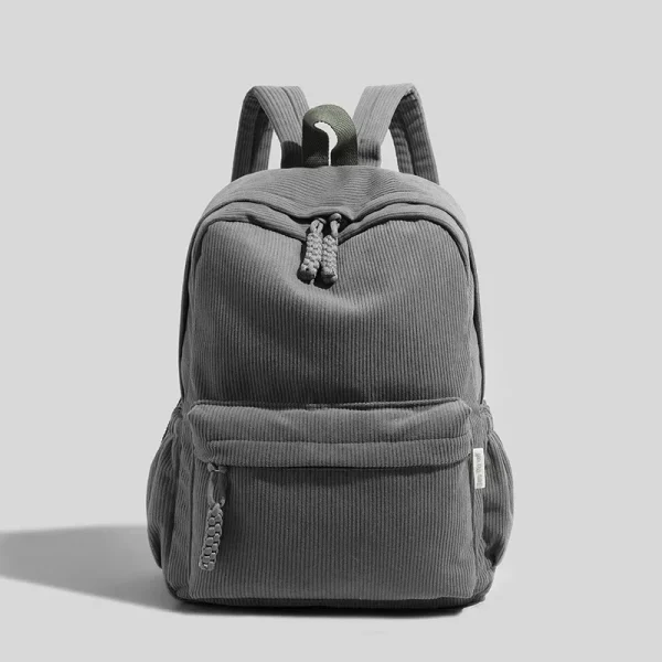 S2dcac7cefbef48fcb840be432c3b44b50.webp Nouveau sac à dos en velours côtelé uni pour étudiants