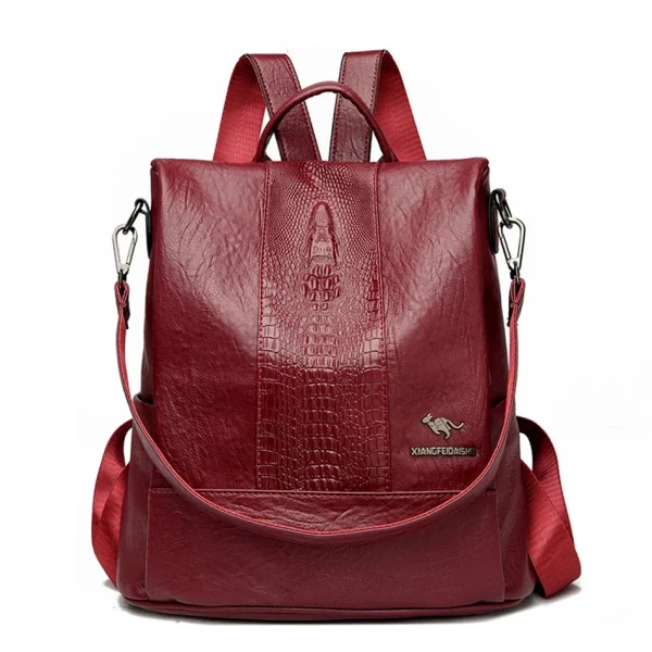 S42d994ae3d534ee38e93ef180ffe615cu.webp Sac à dos pour femme en cuir effet croco