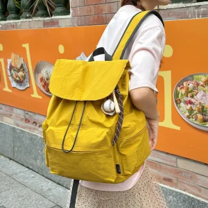 Sac à dos décontracté à cordon en nylon imperméable