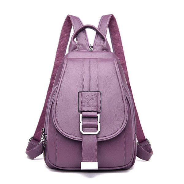 Sac à dos femme simili cuir violet