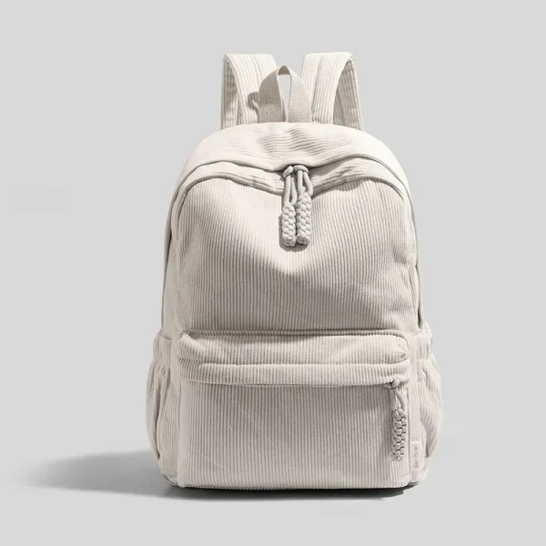 S57597f96c3784c67a5f2a7ab2a8d4739I.webp Nouveau sac à dos en velours côtelé uni pour étudiants