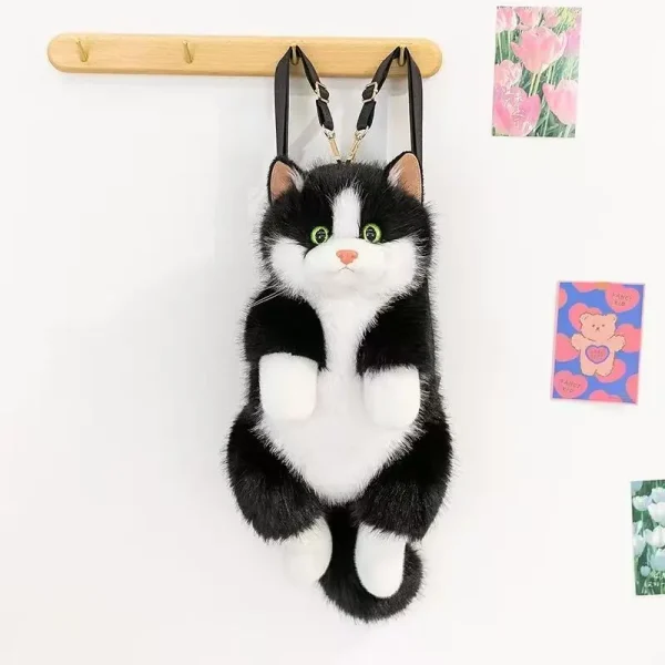 S6bd16e8d8a364bf1b18993ad6cfa6c21Q.webp Sac à dos chat en peluche ,d'animal réaliste