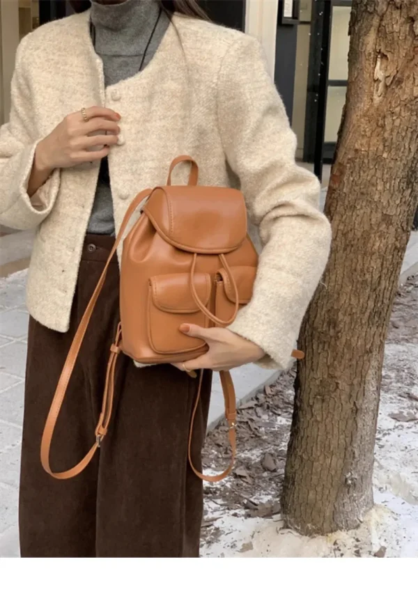 Sac à dos pour femme style coréen en similicuir
