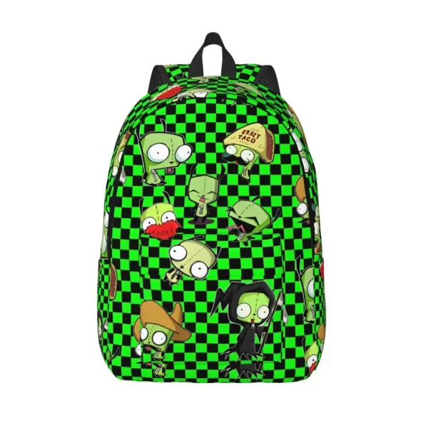 S8d5533515f594790b3ac7ea30ad5028f7.webp Sac à dos Invader Zim (motif Gir/Dib) – Tendance, spacieux