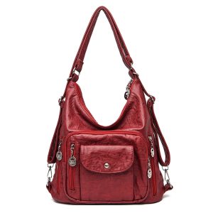 S94fc0d86bc3c4278b22fe5e96e36820fp.jpg Sac à dos simili cuir prune 3 en 1