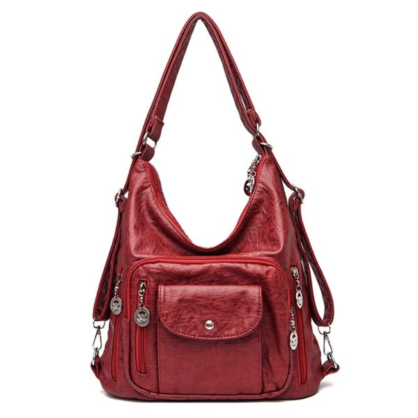 S94fc0d86bc3c4278b22fe5e96e36820fp.jpg Sac à dos simili cuir prune 3 en 1