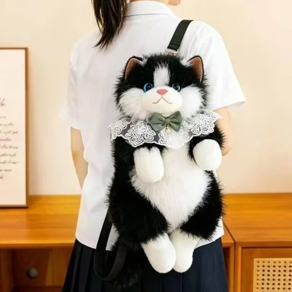 Sb21bb5dfb35c4efe8b02e8af867022fd8.webp Sac à dos chat en peluche ,d'animal réaliste