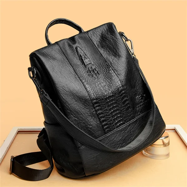 Sc0124ca2eb7d43e9878cbba09fb1c48bm.webp Sac à dos pour femme en cuir effet croco