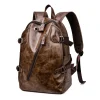 Sac à dos en toile et en cuir grand format homme