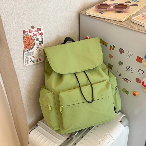 Sd41812be7154463ca3356d5e46a1ac7ev.webp Sac à dos décontracté à cordon en nylon imperméable