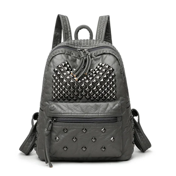 Sac à dos punk pour femme en similicuir
