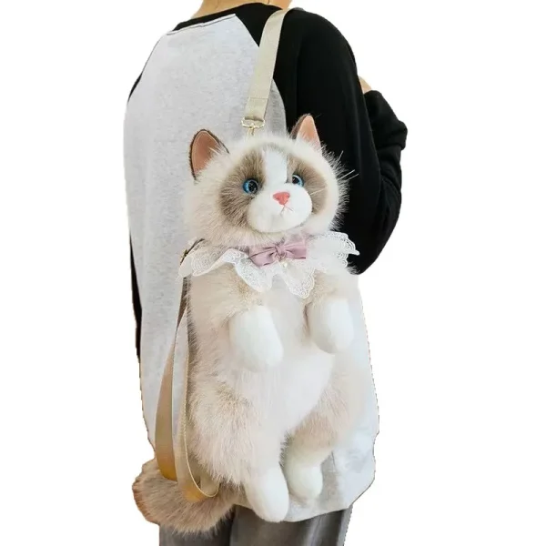 Sea0f3bf9b33c4588b47c6d667cbbeca4A.webp Sac à dos chat en peluche ,d'animal réaliste