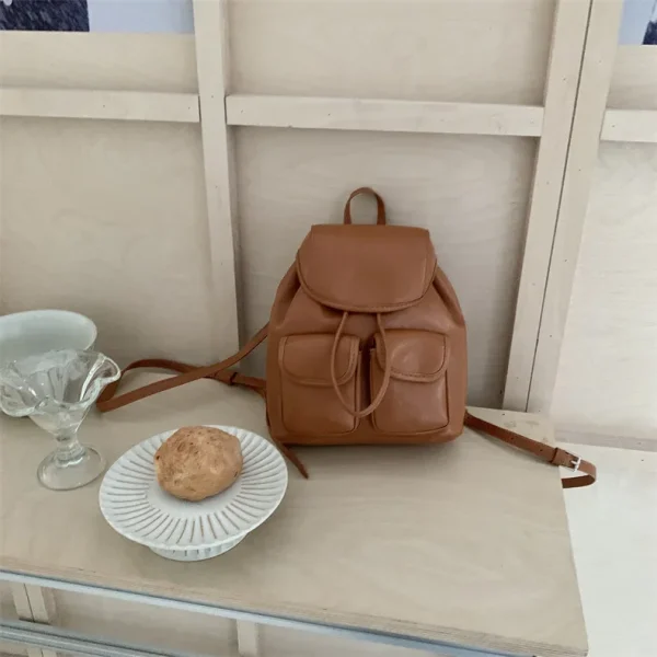 Sac à dos pour femme style coréen en similicuir