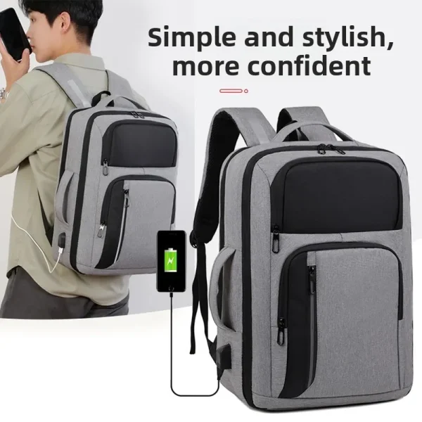 Sffadc78e8052418caafb45e0253edbbbD.webp Sac à dos multifonction pour ordinateur portable avec port USB