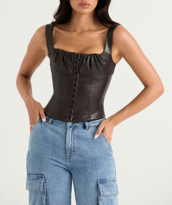 Corset Cuir Marron