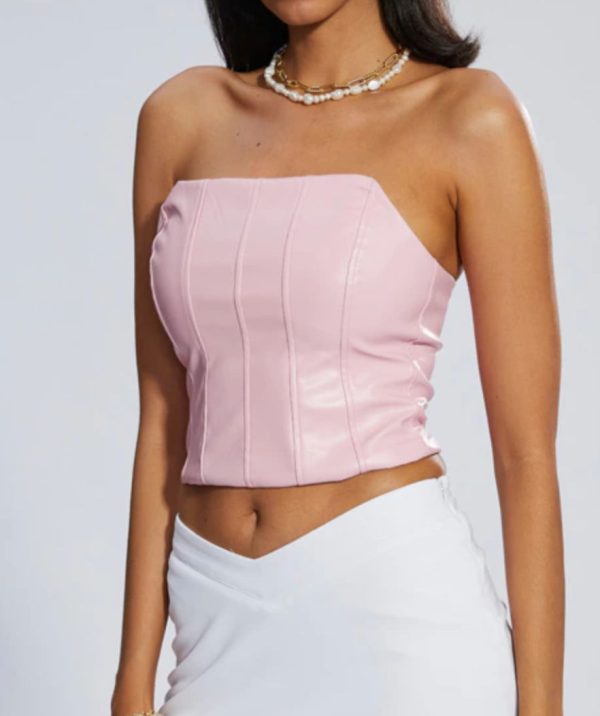 Corset Cuir Rose