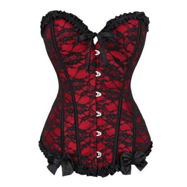 corset-femme-rouge-prix-bas.jpg Corset Femme Dentelle Rouge et Noir