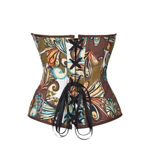 corset-fleur-marron.jpg Corset Femme Marron Fleurie