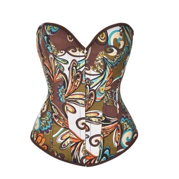 corset-marron-fleurie.jpg Corset Femme Marron Fleurie