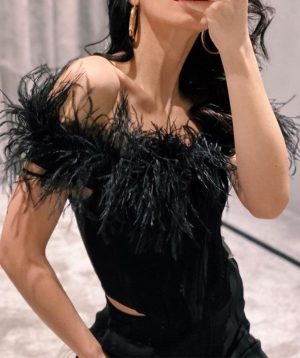 Corset Noir Plume