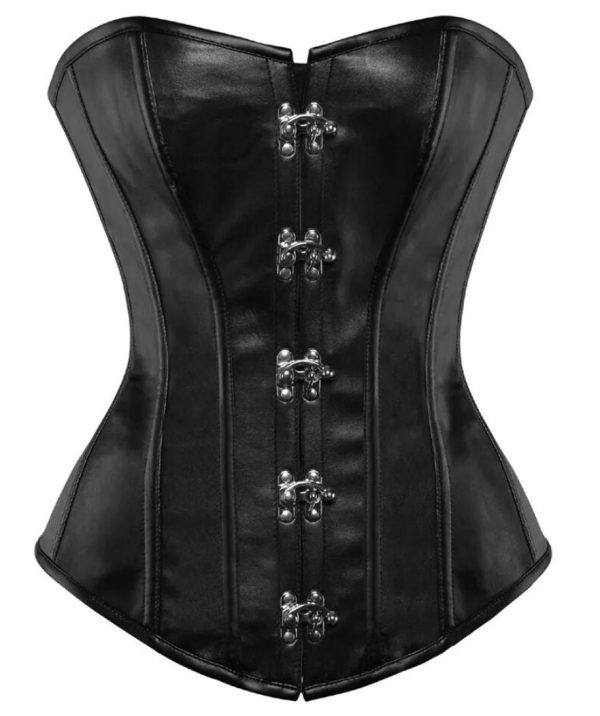corset-noir-simili-cuir-femme.jpg Corset Noir Simili Cuir Femme