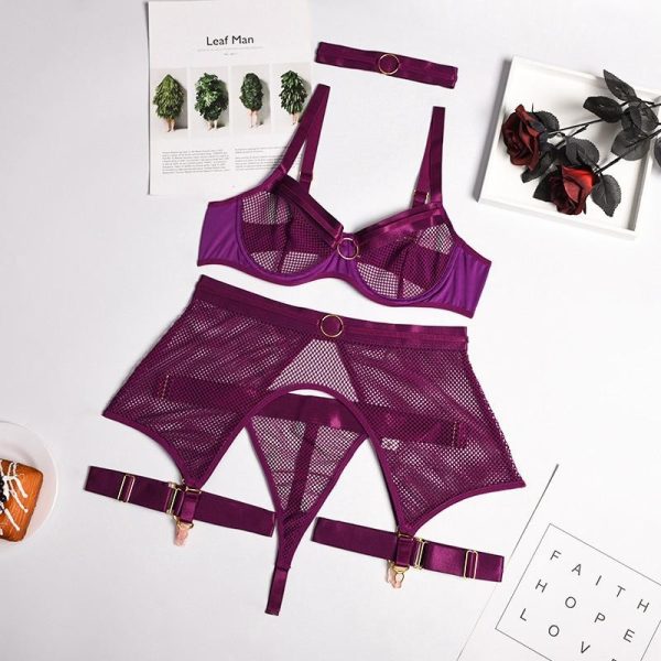 corset-porte-jarretelles-et-string-violet.jpg Corset Porte-jarretelles <br> Avec string