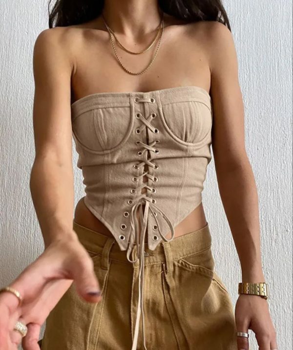 Corset Top Khaki