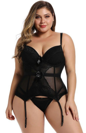 femme-porte-corset-porte-jarretelle-grande-taille.png Corset Porte-jarretelles <br> Grande Taille