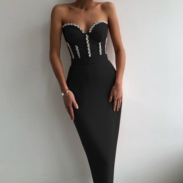 longue-robe-corset-bustier-noire.jpg Robe Longue <br> Corset Bustier