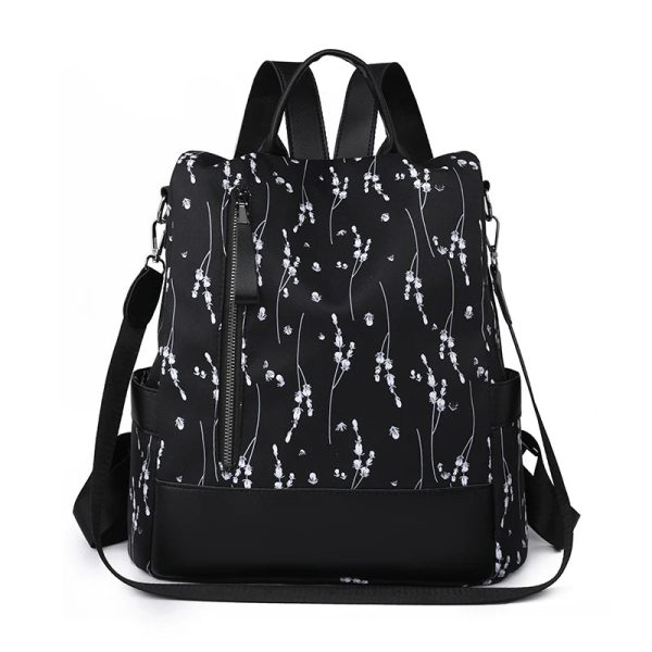 petit_sac_antivol_femme_fleurie_noir_face.jpg Petit Sac à dos Antivol Femme Fleuri