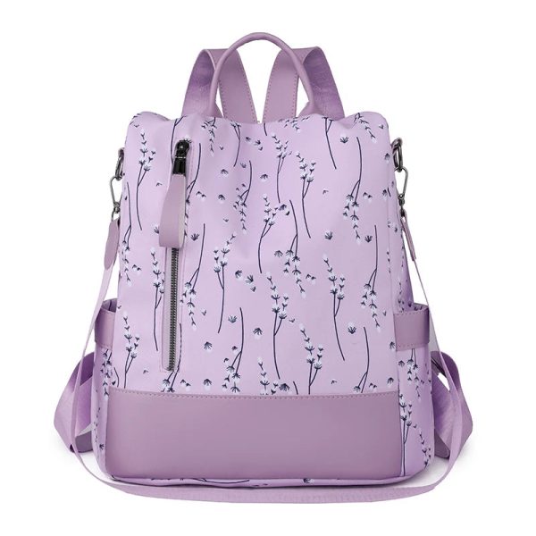 petit_sac_antivol_femme_fleurie_violet_face.jpg Petit Sac à dos Antivol Femme Fleuri