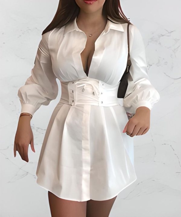 robe-chemise-blanche-avec-corset.jpg Robe Chemise Blanche Avec Corset