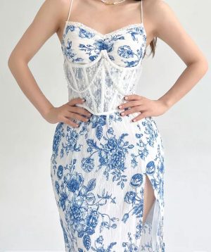 Robe Corset à Fleur