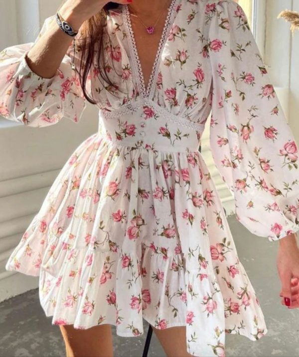 Robe Corset Bohème Blanche Rose