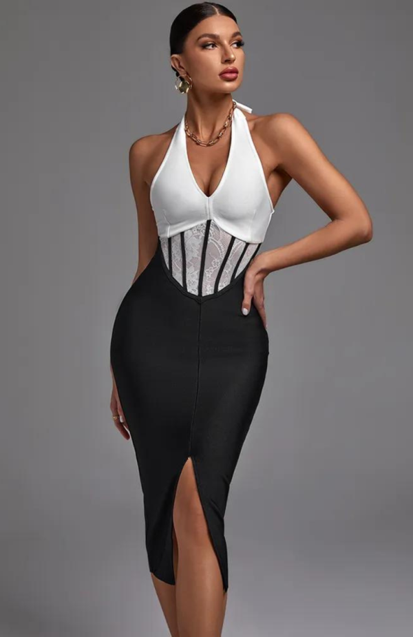 robe-corset-dentelle-noire-et-blanc.png Robe Corset <br> Dentelle Noir et blanc