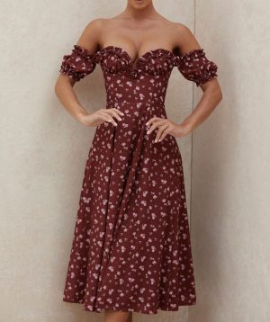 Robe Corset Vintage à Fleurs