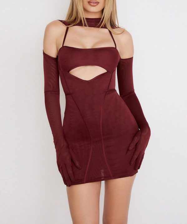 Robe Courte Avec Corset Bordeaux