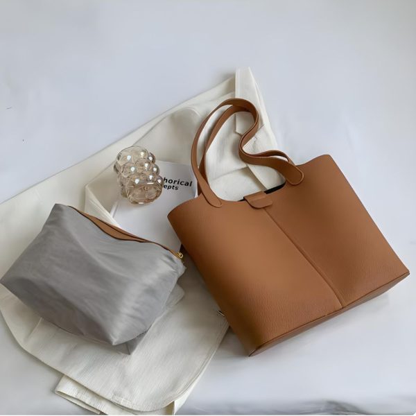 Sac cabas cuir souple bandoulière femme