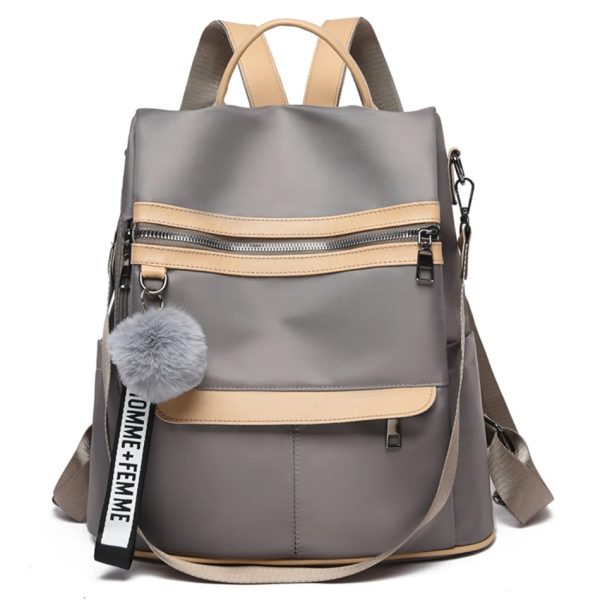sac_anti_pickpocket_femme_khaki_face.jpg Sac à Dos Anti Pickpocket Femme - SafeBag