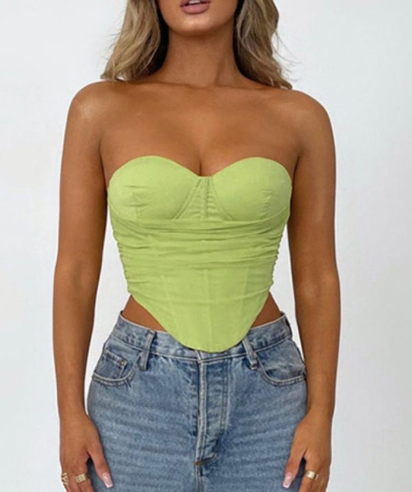 top-corset-en-satin-vert-olive-style-bustier.jpg Top Corset En Satin Vert Olive Style Bustier