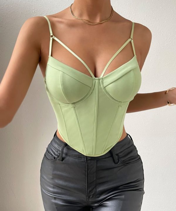 top-corset-vert-avec-bretelles.jpg Top Corset Vert avec Bretelles